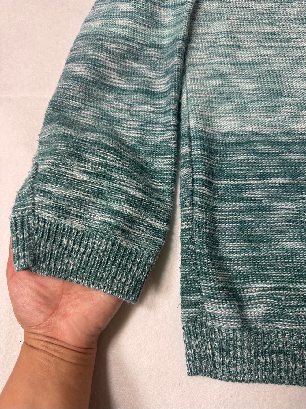 Alfred Dunner Teal Ombre Crewneck Sweater - Picture 3 of 5